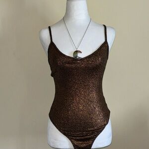 Lulu's Brown Snakeskin Bodysuit
